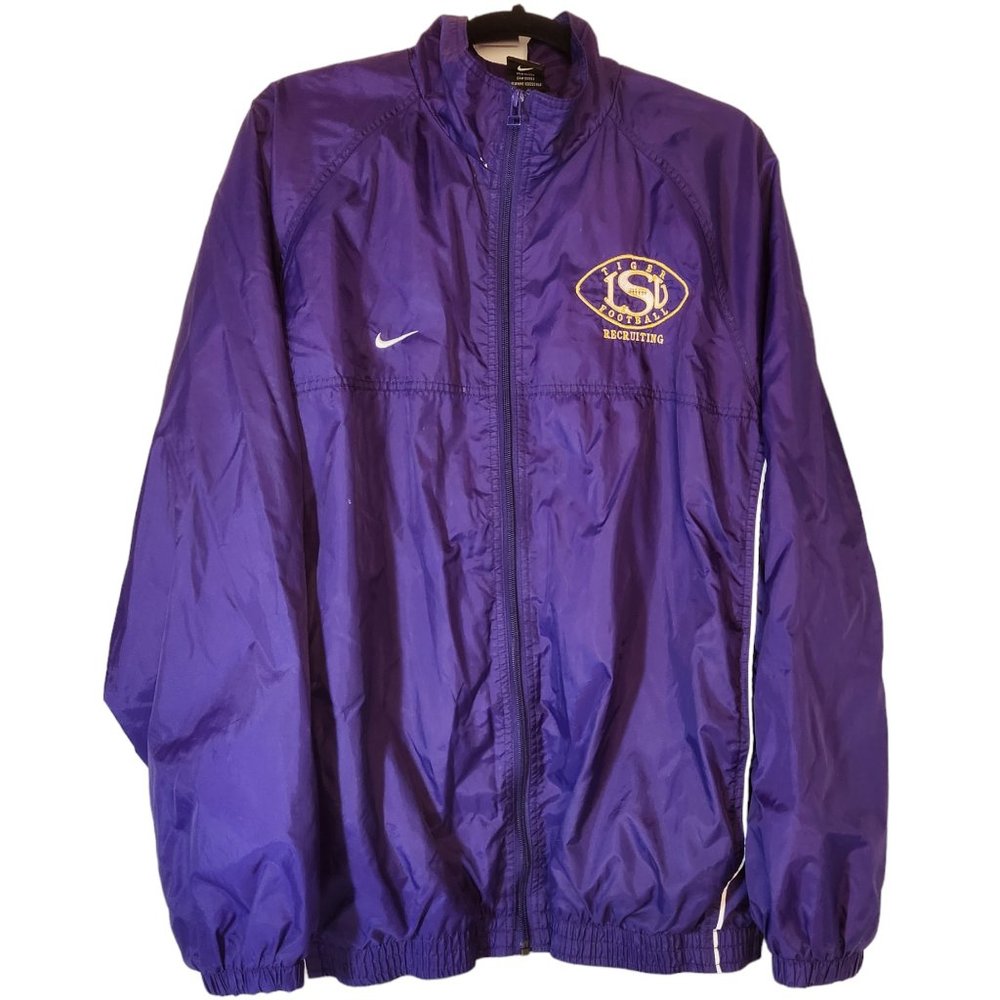 Nike LSU Tigers Football Recruiting Windbreaker Jacket Men’s L Purple Full Zip - Picture 5 of 10